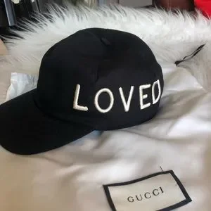 Gucci Black Baseball Cap Pence T.Gabardina Pesante ?️ Auth GUCCI Black Off White GABARDINE LOGO Unisex  main image 3
